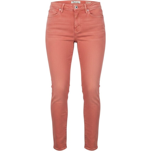 Madewell Denim - Madewell Women 27 Skinny Ankle Jeans Coral Pink Stretch Denim Mid Rise Pants